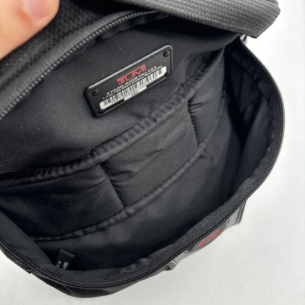 Tumi T2 Pewter Ballistic Nylon Fanny Pack Unisex Adults Black Belt Bag Pouch